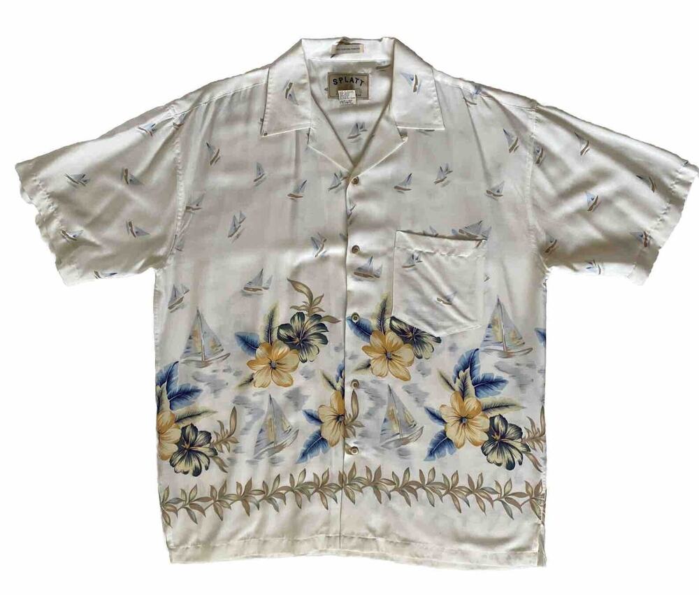 Splatt Resortwear Vintage 90s Hawaiian Shirt Mens Size M Oversized Button Down